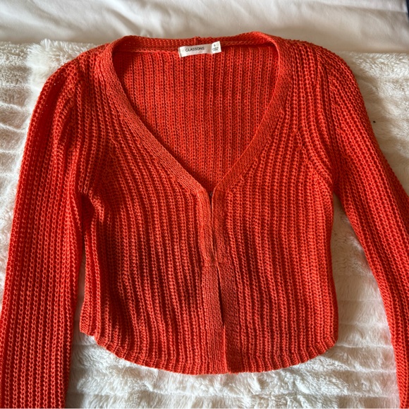 Women's Orange Knit Sweater - Picture 1 of 4
